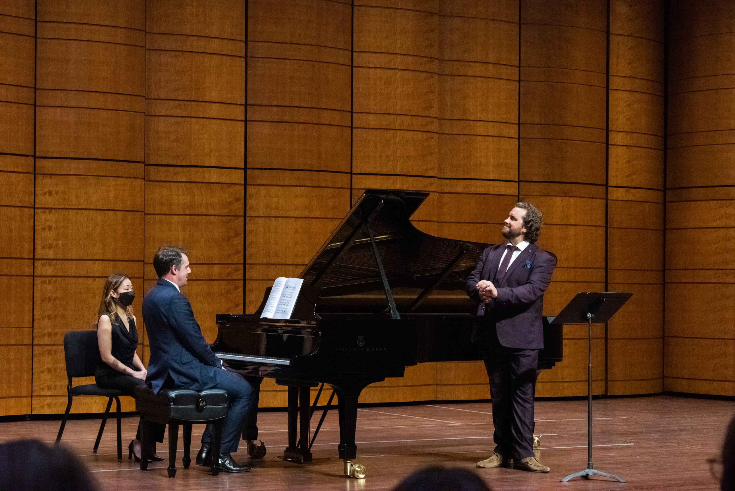 artist and pianist onstage at art song recital